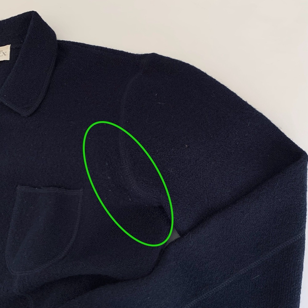VTG Casual Corner Annex Cardigan Sweater Jacket XL Navy Wool Button Up‎ Collared - Picture 9 of 12